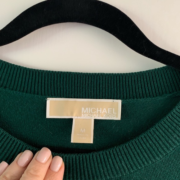 Michael Kors Green Lace Up Sweater - Picture 6 of 7